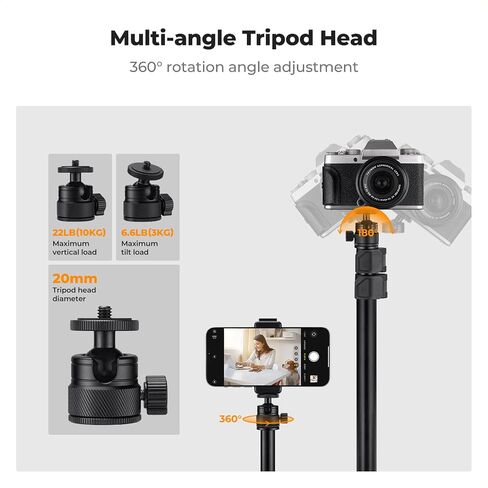 K&F CONCEPT 2-Pack Camera Desk Mount 16"-37" w/ 360° Ball Head & Phone Clip | Tabletop C-Clamp Adjustable Light Stand for DSLR, Ring Light, Webcam, Live Streaming, Online Teaching TD01 in Kuwait