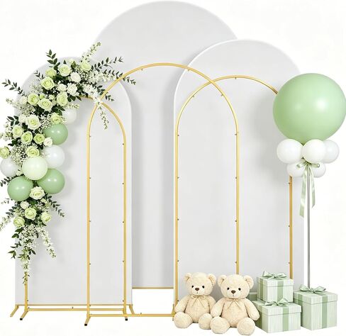 3PCS Metal Arch Backdrop Stand,6+6.6+7.2FT with Covers,Balloon Arch Stand in Kuwait