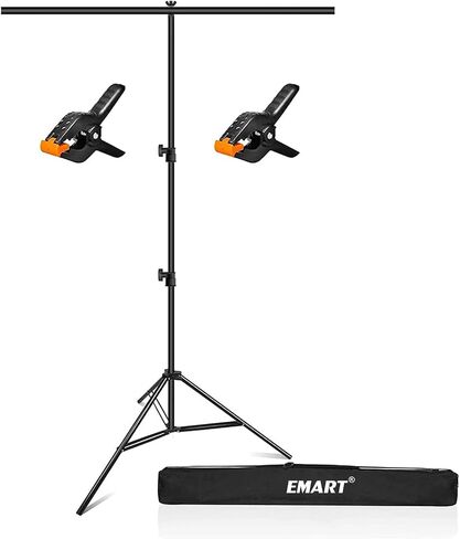 EMART 3x6.5ft Portable T-Shape Backdrop Stand with Adjustable Green Screen Photo Background Holder for Photography,Photoshoots, Parties, and Zoom in Saudi Arabia