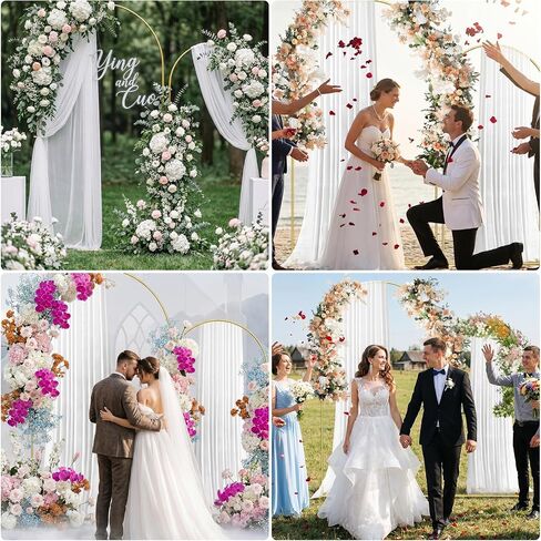 Metal Arch Backdrop Stand, 7.2FT+6FT Wedding Arch Frame, Gold Wedding Arch Backdrop Stand Set of 2, Balloon Arch Backdrop for Wedding Birthday Party Baby Shower Graduation Ceremony in Kuwait