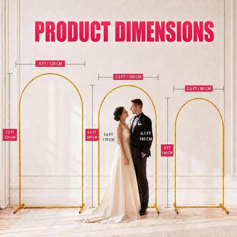 7.2 FT Arch Backdrop Stand, Balloon Arch Stand | Metal Background Arch Stand, Backdrop Arch Frame, Wedding Arch for Backdrop in Kuwait