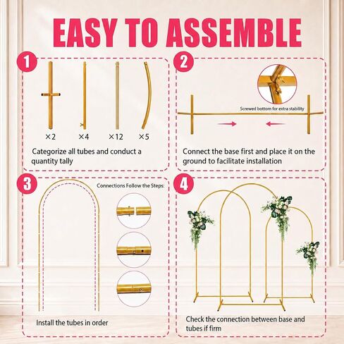 7.2 FT Arch Backdrop Stand, Balloon Arch Stand | Metal Background Arch Stand, Backdrop Arch Frame, Wedding Arch for Backdrop in Kuwait