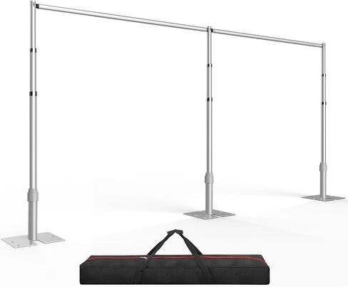 EMART Backdrop Stand Heavy Duty 10x20Ft Adjustable Pipe and Drape Stand Kit | Photography Backdrop Stand for Wedding Birthday Party Banquet Decorations with Adjustable Pipe and Drape Photo in Kuwait