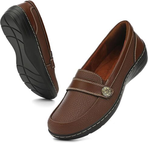 Loafers for Women Slip On Comfortable Dressy Flats Casual Cute Classic Leather Closed Toe Formal Ladies Shoes for Work Walking Everyday in Kuwait