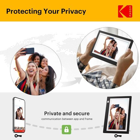 KODAK WiFi Digital Picture Frame, 11.6 Inch 1366 * 768 HD IPS Touchscreen Digital Photo Frame with 32GB Storage, Easy Setup to Share Photos or Videos, The Best Gift for Family and Friends in Kuwait