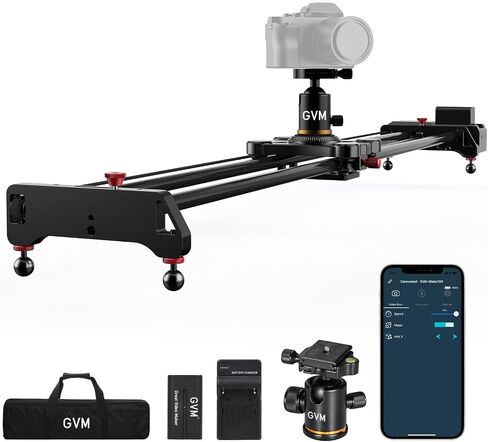 GVM Motorized Camera Slider, 48''/120CM Carbon Fiber Camera Slider with APP Control, Support Video Mode, Time Lapse Photography, Horizontal, Tracking and 120° Panoramic Shooting in Kuwait