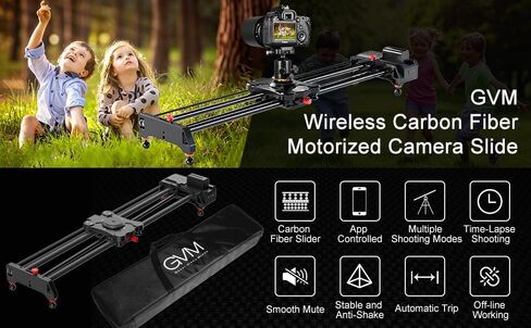 GVM Motorized Camera Slider, 48''/120CM Carbon Fiber Camera Slider with APP Control, Support Video Mode, Time Lapse Photography, Horizontal, Tracking and 120° Panoramic Shooting in Kuwait