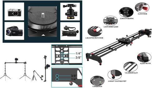 GVM Motorized Camera Slider, 48''/120CM Carbon Fiber Camera Slider with APP Control, Support Video Mode, Time Lapse Photography, Horizontal, Tracking and 120° Panoramic Shooting in Kuwait