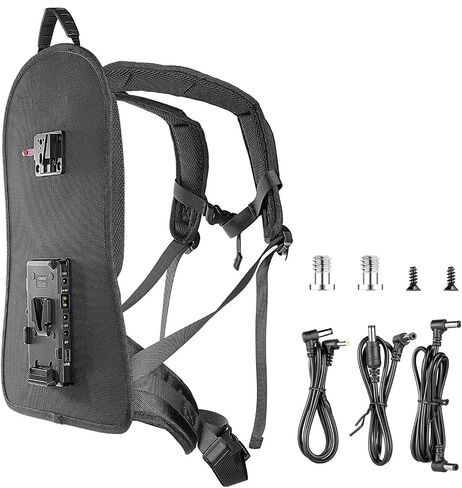 FOMITO Camera Harness Vest with V-Mount Battery Plate, V-Mount Battery Backpack Vest, Man-Portable Camera Rig with Wireless Video Transmission (BB-01-Red) in Kuwait