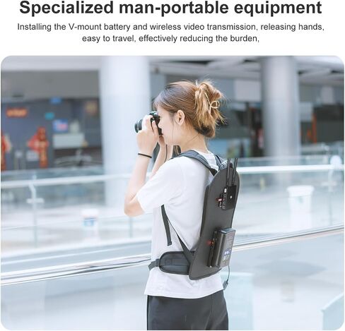 FOMITO Camera Harness Vest with V-Mount Battery Plate, V-Mount Battery Backpack Vest, Man-Portable Camera Rig with Wireless Video Transmission (BB-01-Red) in Kuwait