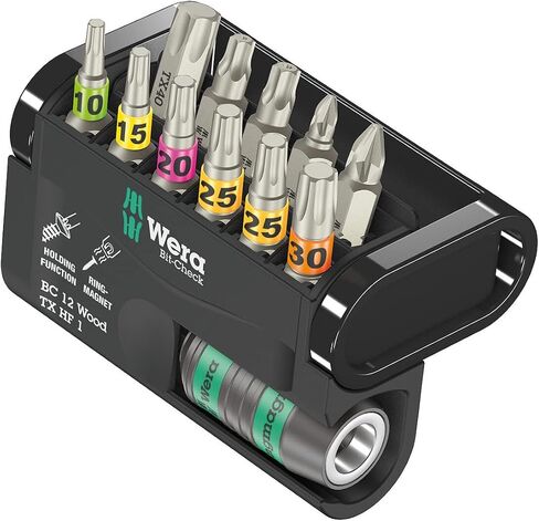 Wera - 5059298001 KK 40 Kraftform Bitholding Screwdriver and 3 1/2-Inch Bit Pouch Set, 7-Piece in Kuwait