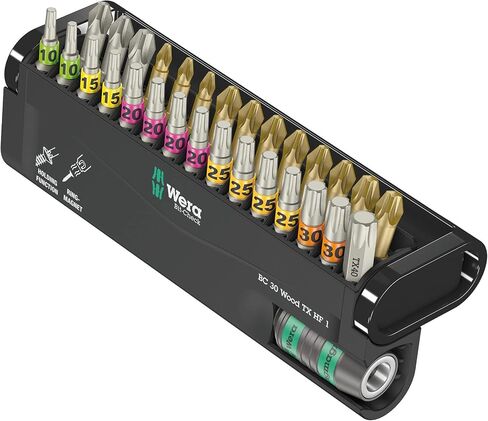 Wera - 5059298001 KK 40 Kraftform Bitholding Screwdriver and 3 1/2-Inch Bit Pouch Set, 7-Piece in Kuwait
