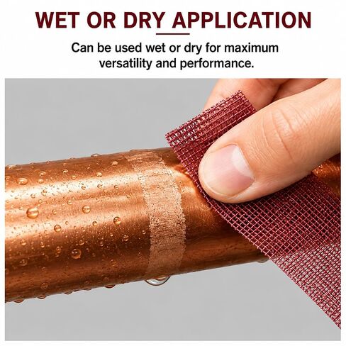 HYDRO MASTER Plumber's Open Mesh Sanding Cloth, 180 Grit Abrasive Mesh Roll, 1-1/2 Inch x 10 Yards, Flexible Wet Dry Sanding Mesh for Copper Pipe, Plumbing, Metal & PVC in Kuwait