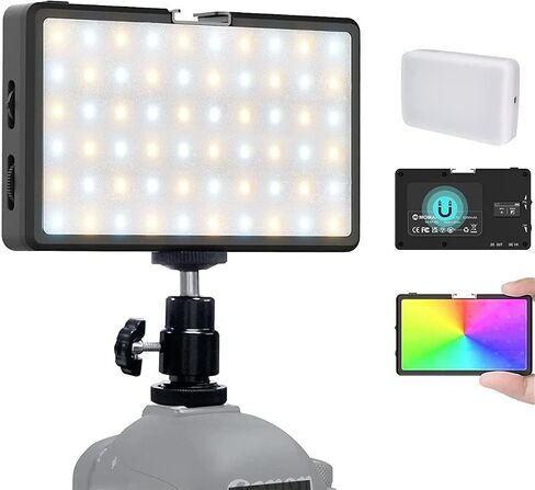 LED Video Light, Moman Camera Light for Photography, Portable 5000mAh Video Recording Lights with Cold Shoe, Mini Light CRI 98+ Dimmable 2500-9000K Video Lighting, On-Camera-LED-Video-Light in Kuwait