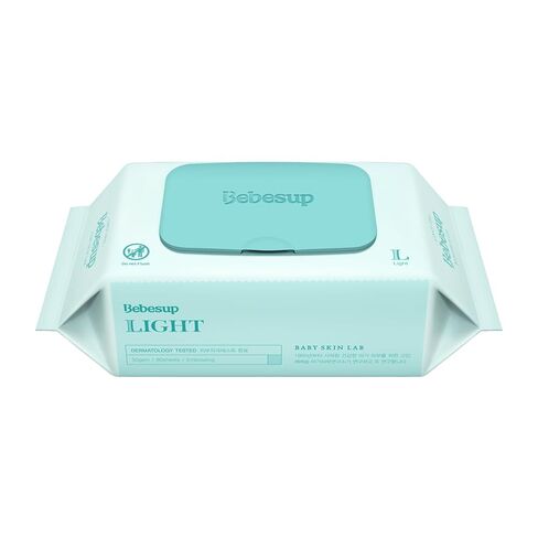 BEBESUP- Korea’s #1 Signature Baby Wipes - Hypoallergenic Water-based Unscented Alcohol-Free Ultra-Thick Super Seed Extracts Organic Plant-Based for sensitive skin Flip-Top 560 Count (8 Packs) in Kuwait