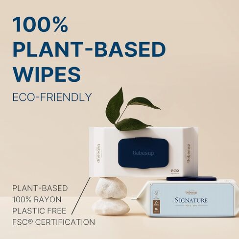 BEBESUP- Korea’s #1 Signature Baby Wipes - Hypoallergenic Water-based Unscented Alcohol-Free Ultra-Thick Super Seed Extracts Organic Plant-Based for sensitive skin Flip-Top 560 Count (8 Packs) in Kuwait