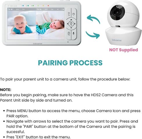 Babysense Parent Unit for HDS2 Video Baby Monitor, Replacement Unit in Kuwait