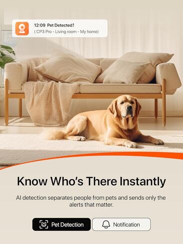 Tenda CP3 Pro 2K Indoor Security Camera with WiFi 6 & AI Baby/Pet Detection – Baby Monitor, Pet Camera for Home, One-Touch Calling, Night Vision, Military-Grade Encryption, No Subscription Needed in Kuwait