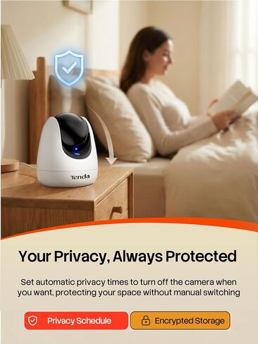 Tenda CP3 Pro 2K Indoor Security Camera with WiFi 6 & AI Baby/Pet Detection – Baby Monitor, Pet Camera for Home, One-Touch Calling, Night Vision, Military-Grade Encryption, No Subscription Needed in Kuwait