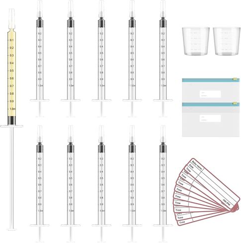 30 Sets 1/3/5ml Colostrum Collector with Caps, Colostrum Collection Kit Includes 30pcs Sterile Syringes, 2 Measuring Cup, 2 Storage Bags, 30 Labels (No Needle Breast Milk Syringe ) in Kuwait