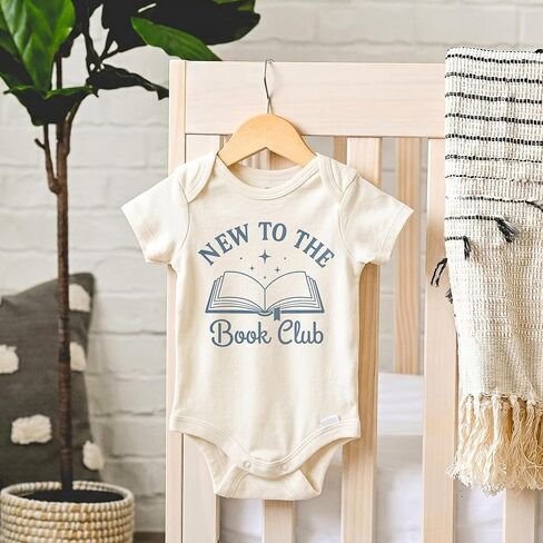 New To The Book Club Baby Bodysuit, Bookish Newborn (0-3 Months, Natural) | Book Lover Baby Gift, Open Book Graphic, Future Bookworm Outfit, Storytime Baby Shower, Reading Keepsake Photo Prop in Kuwait