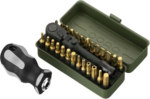 KESI Tool 77-Piece Torx bit Set Fully Armed Set with Waterproof Camera Hard Protective Case with 29-Piece 1/4" Multi Function Bits Set & 13-Piece 1/4" Spline Set & 35-Piece Precision Bits Set (Green) in Kuwait