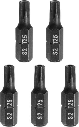 HARFINGTON 5pcs T15 Torx Screwdriver Bit 1/4" Hex Shank 25mm/1" Length S2 Steel Star 6 Point Head Hex Security Screw Driver Bits with Hole for Impact Electric Screw Driver Power Tools, Black in Kuwait