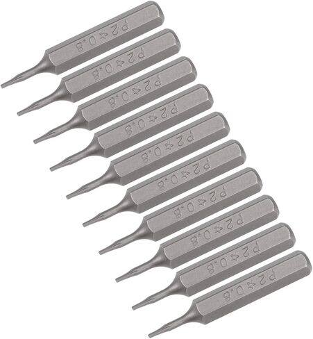 uxcell Screwdriver Bits 10pcs 5/32 Inch Hex Shank Star-Shape P2/0.8mm Screwdriver Bit Set 28mm Length P2 Screw Driver Kit Tools in Kuwait