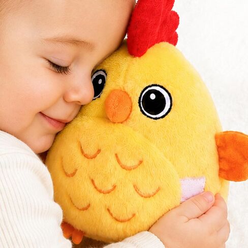 Tiny Wonders Baby Plush Soft Rattle Toy 3-6-12M, Newborn Farm Stuffed Chick | Infant Sensory Barn Animal Hen Egg House Toy Set, 1st Birthday Gift Shower Basket Stuffer 12-18 Month 0 1 Yr Toddler Boy Girl in Kuwait
