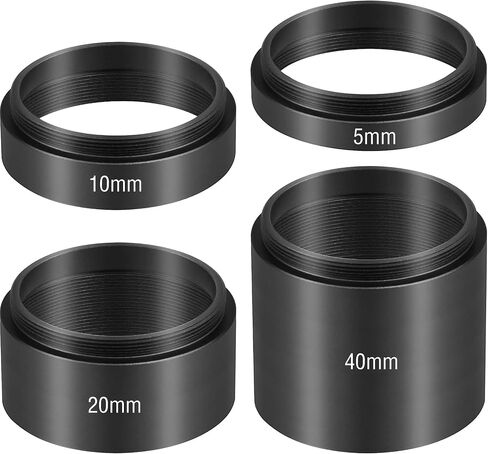Alstar Astronomical T2/M42 Extension Tube Kit for Cameras and Eyepieces | Length 8mm 15mm 20mm 40mm, M42x0.75 on Both Sides, Improve Focusing, Aluminium Alloy Material, Variable Combination in Kuwait