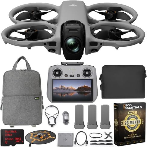 DJI Avata 360 Fly More Combo, 8K 360 FPV Drone (DJI RC 2) Bundle with Sandisk microSDXC 128GB Memory Card + Deco Photo Backpack + Deco Gear Landing Pad + Deco Essentials 26 Month Protection Pack in Kuwait