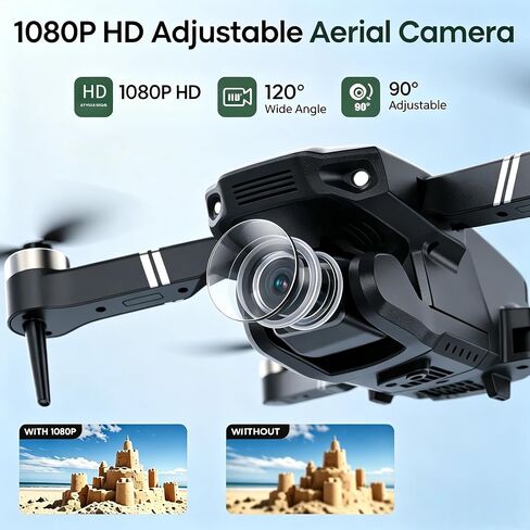 Drones with Camera for Adults 1080P, Beginner Drone with Altitude Hold, One Key Take Off/Landing, 3D Flip, 3 Speed Mode, 2 Batteries 30 Mins Flight Time, Mini 4K Drone with Camera in Kuwait