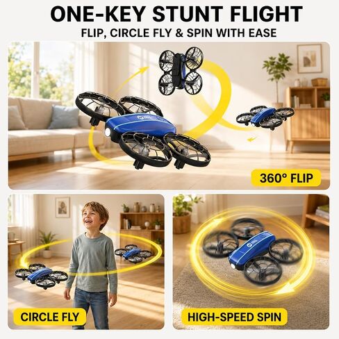 Holy Stone HS210FS Mini Drone for Kids Beginners, 2-Player Indoor RC Quadcopter Set with Battle Mode, 360° Flips, Circle Fly, Headless Mode, Altitude Hold, LED Lights, 4 Batteries in Kuwait