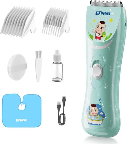 ENSSU Baby Hair Clippers Lower Noise Hair Clippers for Kids/Children | Children Toddler Baby Infant Hair Cutting Kit,Autism& Sensory Sensitivity,Ceramic Blade,IPX7 Waterproof,Cordless,Rechargeable in Kuwait