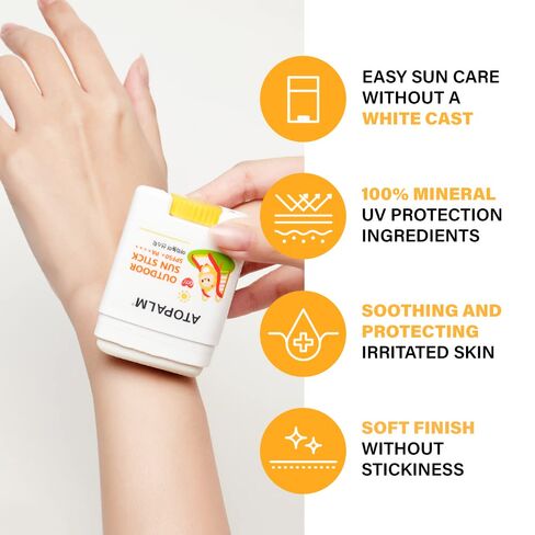 ATOPALM Outdoor Sun Stick SPF50+ PA++++, 0.74 oz (21g) | Matte Mineral Sunscreen Stick | Non-Greasy Face SPF | Korean Outdoor Sun Protection | Soothing Skin Care | SPF Moisturizer in Kuwait