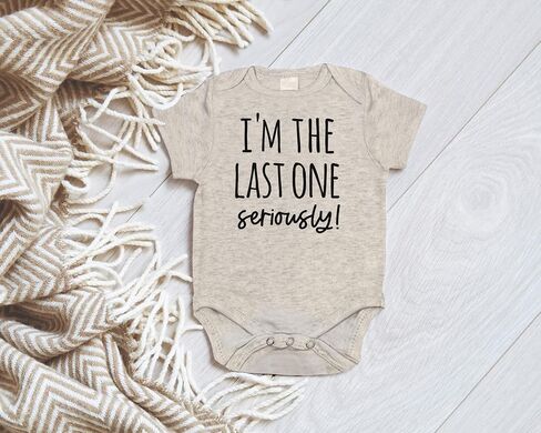 Funny Pregnancy Announcement Infant Bodysuit Gift for Grandparents | I'm the Last One (0-3 month, Natural) in Kuwait