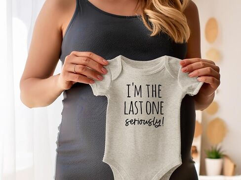 Funny Pregnancy Announcement Infant Bodysuit Gift for Grandparents | I'm the Last One (0-3 month, Natural) in Kuwait
