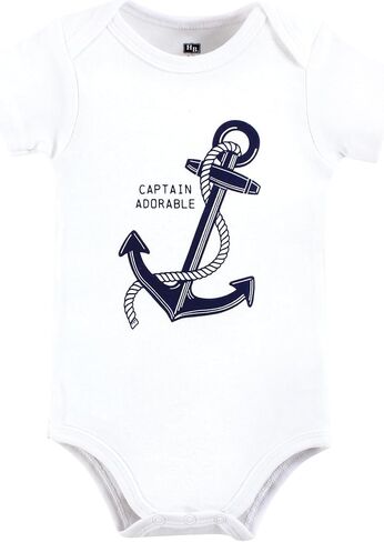 Hudson Baby Unisex Baby Cotton Bodysuits, Nautical Anchor, 9-12 Months in Kuwait
