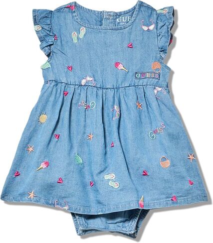 Guess Baby Girls' Short Sleeve Chambray Dress Bodysuit in Kuwait