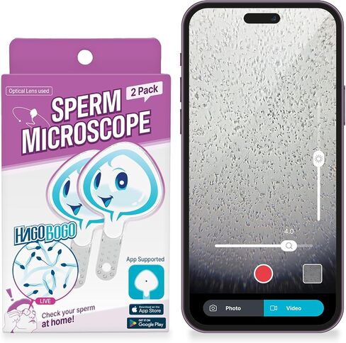 Sperm Microscope, Spermcheck Fertility Test, App-Supported, 1 Pack | Single-Use Sperm Observation Kit for Men, At-Home Test, Easy-to-Use Sperm Motility Check, Hygienic & Private, Family Planning in Kuwait
