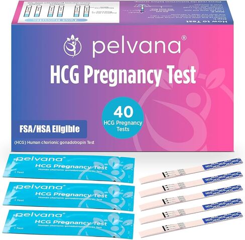Pelvana HCG Pregnancy Test Strips 20 Count - Accurate Results in 5 Minutes, Easy to Use at Home, Value Pack Ideal for Women Trying to Conceive Naturally & Needing to Test Often - Bulk Pregnancy Tests in Kuwait