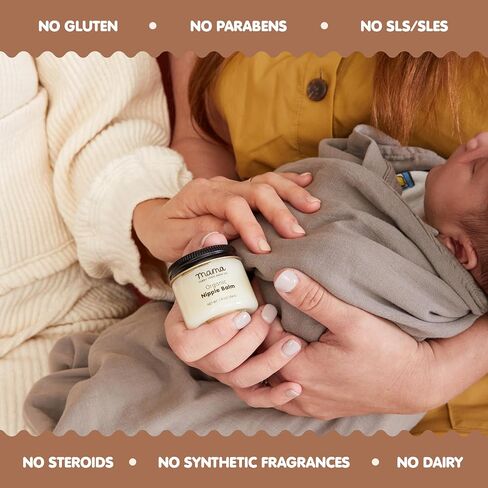 Tubby Todd Nipple Balm, Lanolin-Free Organic Balm for Breastfeeding | Safe for Moms and Babies, Fragrance Free in Kuwait