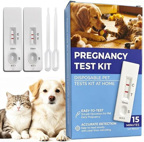 2 PCS Dog/Pet/Cat Pregnancy Test Kit, Early Pregnancy Test for Dogs and Cats, Fast and Accurate Home Testing, Results Within 15 Minutes in Kuwait