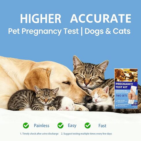 2 PCS Dog/Pet/Cat Pregnancy Test Kit, Early Pregnancy Test for Dogs and Cats, Fast and Accurate Home Testing, Results Within 15 Minutes in Kuwait