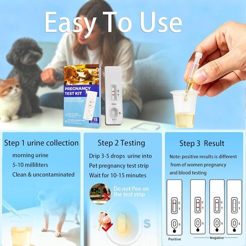 2 PCS Dog/Pet/Cat Pregnancy Test Kit, Early Pregnancy Test for Dogs and Cats, Fast and Accurate Home Testing, Results Within 15 Minutes in Kuwait