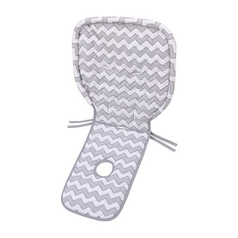 Soft Gray and White Chevron High Chair Pad | Easy to Install Replacement Cushion Fits Most 3-5 Point Harness High Chairs in Kuwait