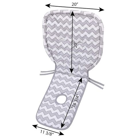 Soft Gray and White Chevron High Chair Pad | Easy to Install Replacement Cushion Fits Most 3-5 Point Harness High Chairs in Kuwait