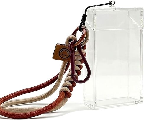 Portable Instant Photo Storage Case with Lanyard, Clear Acrylic Box for 3-Inch Mini Pictures & Cards, Holds up to 25 Items in Kuwait