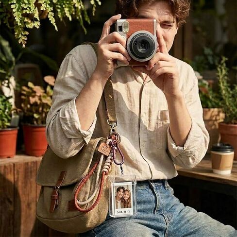 Portable Instant Photo Storage Case with Lanyard, Clear Acrylic Box for 3-Inch Mini Pictures & Cards, Holds up to 25 Items in Kuwait