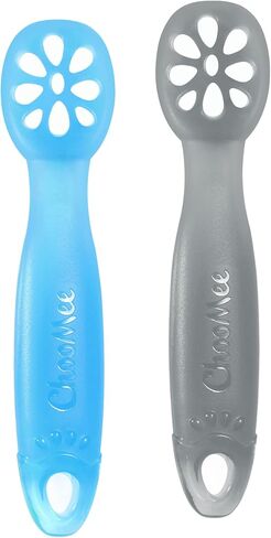 ChooMee FlexiDip Baby Spoon Set, 2 CT, Silicone Baby Learning Utensil in Kuwait